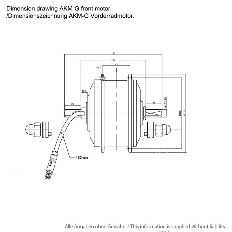 EBS V2 AKM-G Vorderradmotor 36V 250W 36 Speichenlöcher - Image 4
